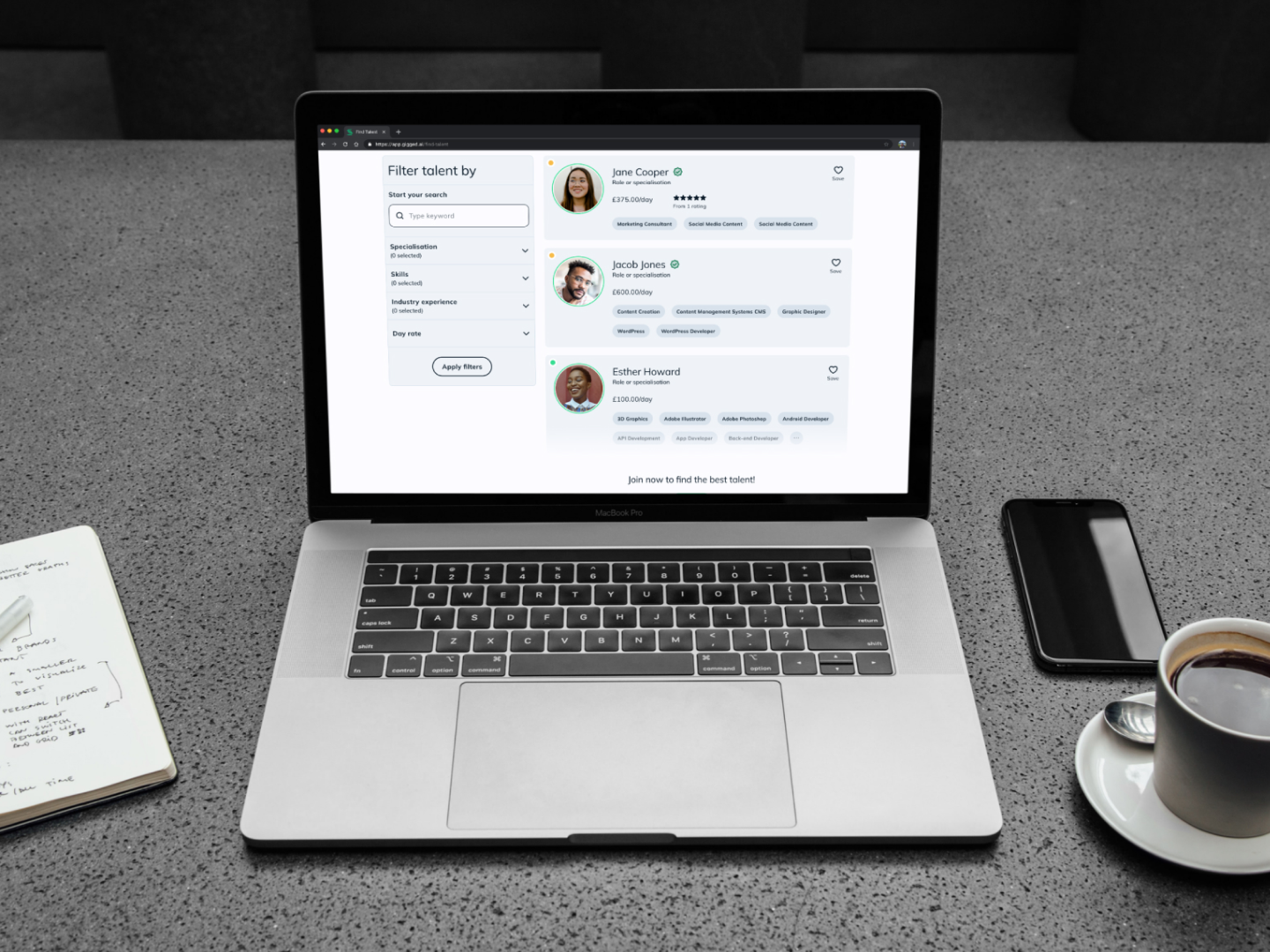 Gigged.AI — interface detail