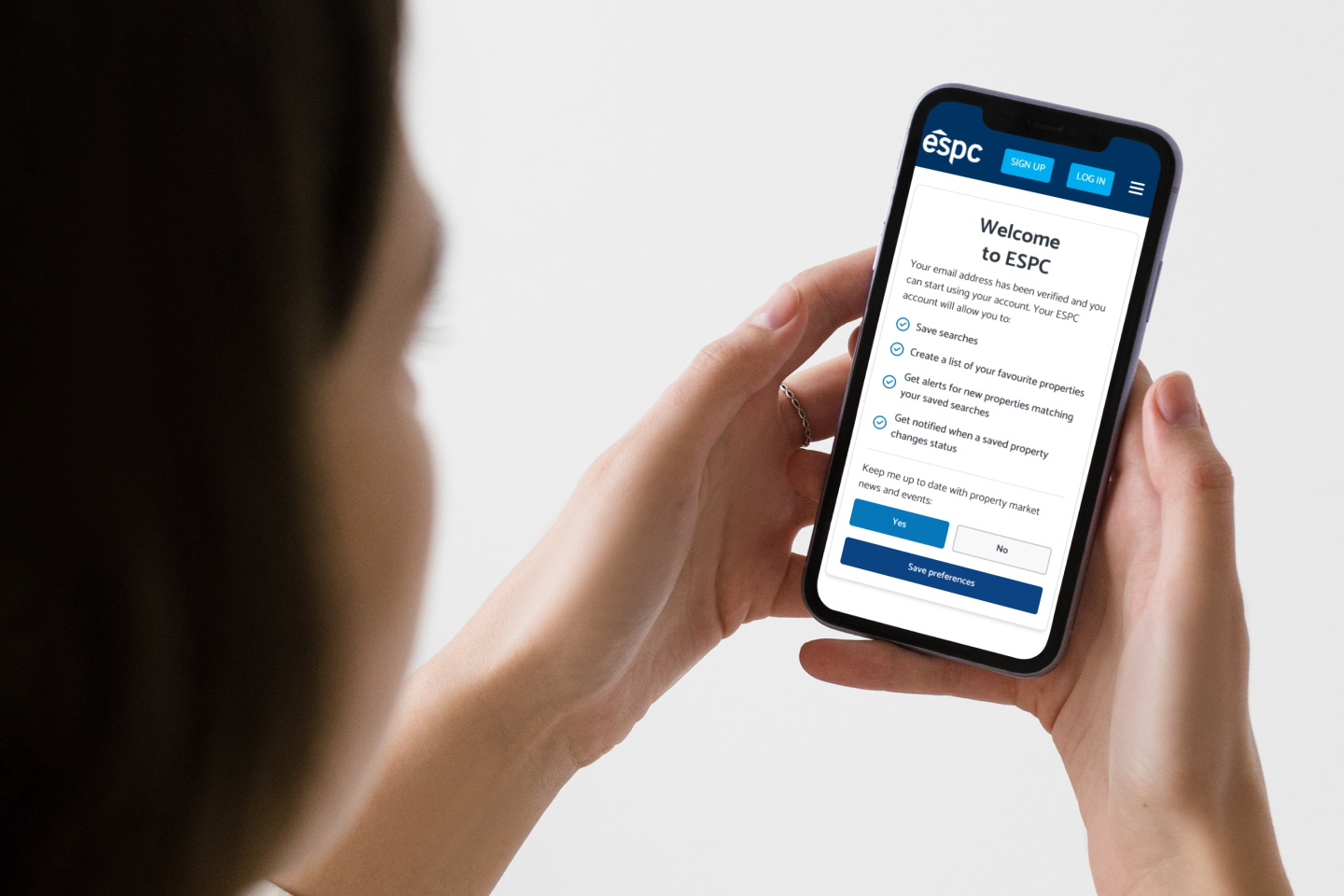 ESPC welcome page (mobile)
