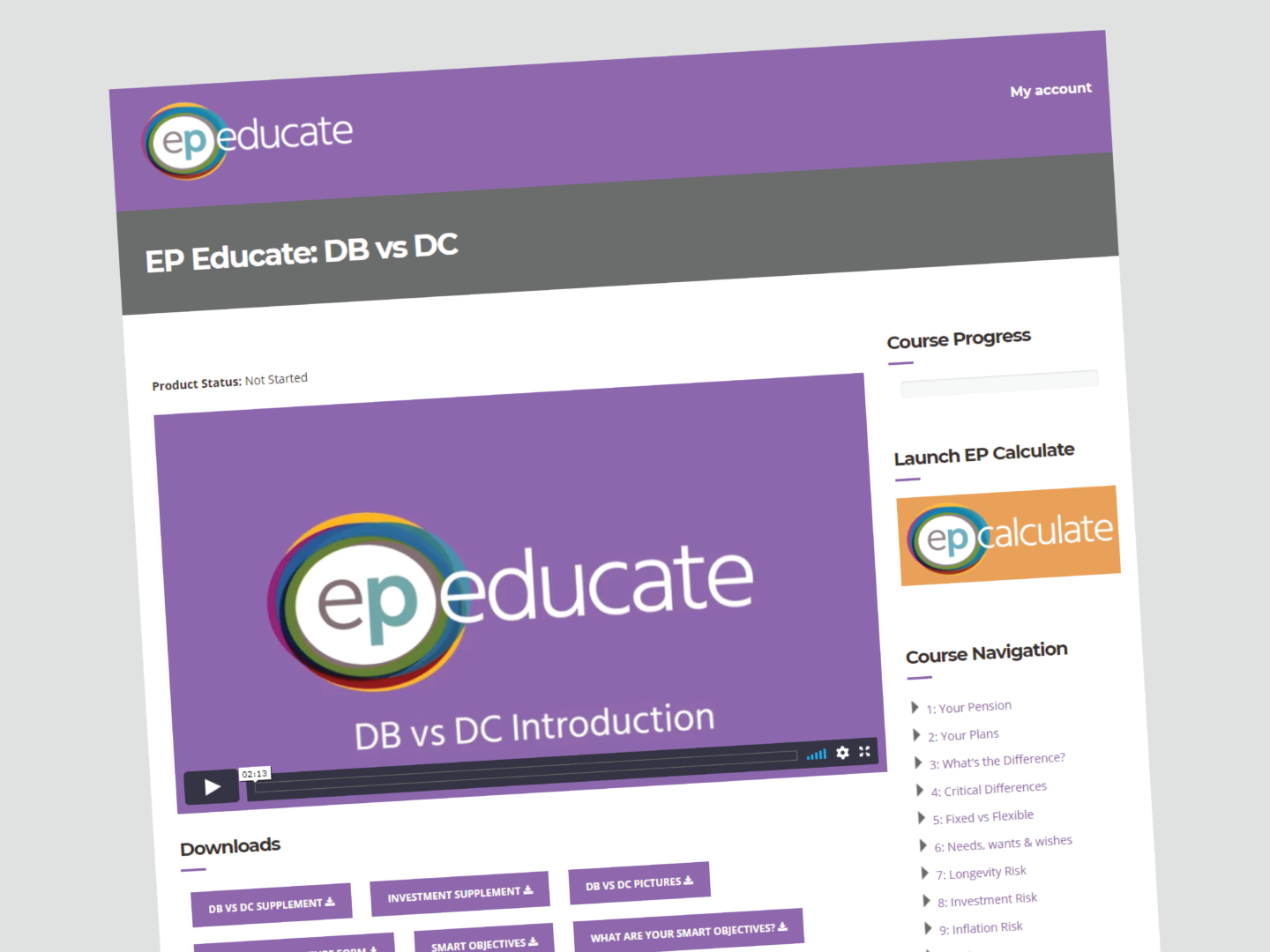 Expert Pensions E-Learning — LearnDash platform