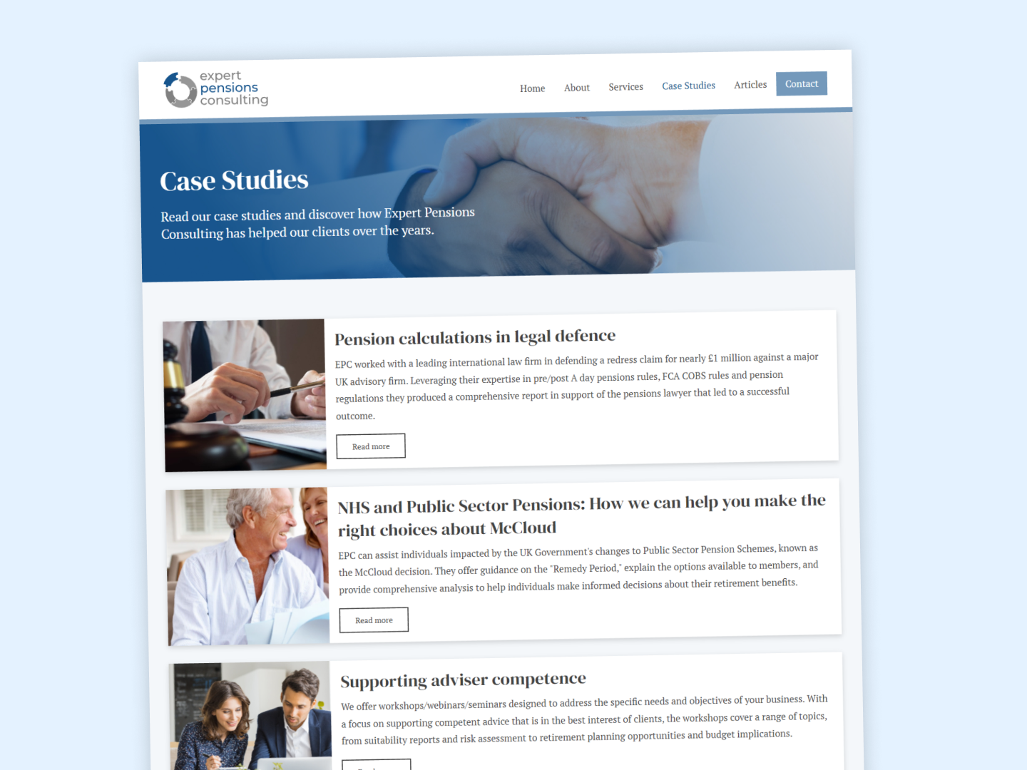 Expert Pensions Consulting — case studies