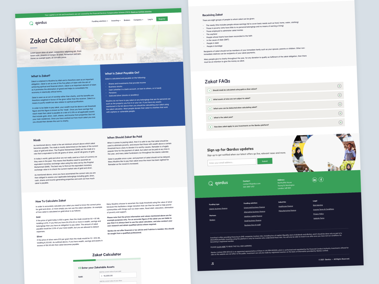 Qardus — Zakat calculator page
