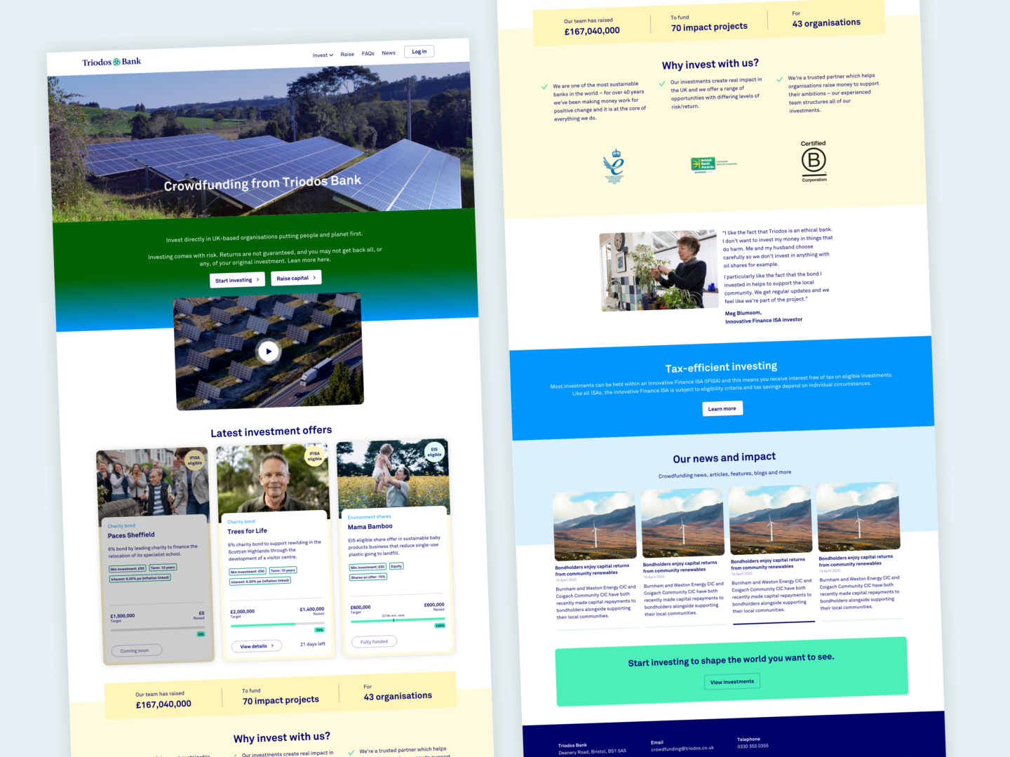 Triodos Bank — crowdfunding home page